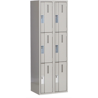 Concorde Heavy-Duty Lockers, 3 -tier, Bank of 2, 24" x 18" x 72", Steel, Grey, Welded (Assembled) Distribution Élite MP