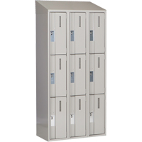 Concorde Heavy-Duty Lockers, 3 -tier, Bank of 3, 36" x 18" x 78", Steel, Grey, Welded (Assembled) Distribution Élite MP