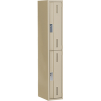 Concorde Heavy-Duty Lockers, 2 -tier, 12" x 18" x 72", Steel, Beige, Welded (Assembled) Distribution Élite MP