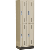 Concorde Heavy-Duty Lockers, 2 -tier, Bank of 2, 24" x 18" x 76", Steel, Beige, Welded (Assembled) Distribution Élite MP