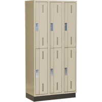 Casiers robustes Concorde, 2 niveaux, Bloc de 3, 36" x 18" x 76", Acier, Beige, Soud&eacute; (assembl&eacute;) Distribution Élite MP