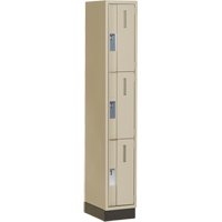 Casiers robustes Concorde, 3 niveaux, 12" x 18" x 76", Acier, Beige, Soud&eacute; (assembl&eacute;) Distribution Élite MP