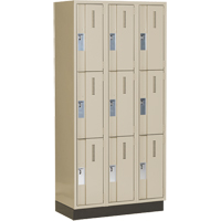 Casiers robustes Concorde, 3 niveaux, Bloc de 3, 36" x 18" x 76", Acier, Beige, Soud&eacute; (assembl&eacute;) Distribution Élite MP