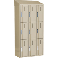 Concorde Heavy-Duty Lockers, 3 -tier, Bank of 3, 36" x 18" x 78", Steel, Beige, Welded (Assembled) Distribution Élite MP
