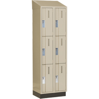 Casiers robustes Concorde, 3 niveaux, Bloc de 2, 24" x 18" x 82", Acier, Beige, Soud&eacute; (assembl&eacute;) Distribution Élite MP
