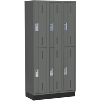 Casiers robustes Concorde, 2 niveaux, Bloc de 3, 36" x 18" x 76", Acier, Charbon, Soud&eacute; (assembl&eacute;) Distribution Élite MP
