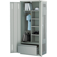 Casier de luxe pour &eacute;quipement, Acier, 36" la x 24" p x 72" h, Gris Distribution Élite MP