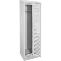 Clean Line Lockers, Bank of 2, 24" x 18" x 82", Steel, Grey, Rivet (Assembled), Perforated Distribution Élite MP