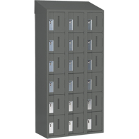 Concorde Heavy-Duty Lockers, 6 -tier, Bank of 3, 36" x 18" x 78", Steel, Charcoal, Welded (Assembled) Distribution Élite MP