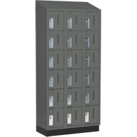 Concorde Heavy-Duty Lockers, 6 -tier, Bank of 3, 36" x 18" x 82", Steel, Charcoal, Welded (Assembled) Distribution Élite MP