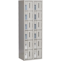 Concorde Heavy-Duty Lockers, 6 -tier, Bank of 2, 24" x 18" x 72", Steel, Grey, Welded (Assembled) Distribution Élite MP