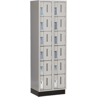 Concorde Heavy-Duty Lockers, 6 -tier, Bank of 2, 24" x 18" x 76", Steel, Grey, Welded (Assembled) Distribution Élite MP