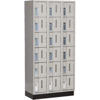 Concorde Heavy-Duty Lockers, 6 -tier, Bank of 3, 36" x 18" x 76", Steel, Grey, Welded (Assembled) Distribution Élite MP