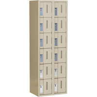 Concorde Heavy-Duty Lockers, 6 -tier, Bank of 2, 24" x 18" x 72", Steel, Beige, Welded (Assembled) Distribution Élite MP