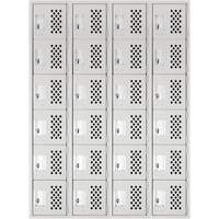 Petits casiers Clean Line, 6 niveaux, Bloc de 4, 18" x 72" x 12", Acier Distribution Élite MP