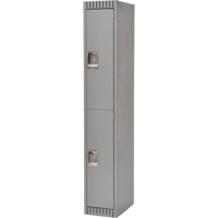 Lockers, 2 -tier, 12" x 18" x 72", Steel, Grey, Knocked Down Distribution Élite MP
