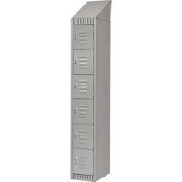 Lockers, 6 -tier, 12" x 18" x 82", Steel, Grey, Knocked Down Distribution Élite MP