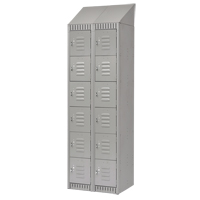 Lockers, 6 -tier, Bank of 2, 24" x 18" x 82", Steel, Grey, Knocked Down Distribution Élite MP