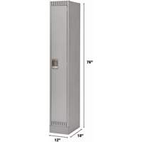 Lockers, 12" x 18" x 76", Steel, Grey, Knocked Down Distribution Élite MP