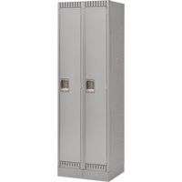 Lockers, Bank of 2, 24" x 18" x 76", Steel, Grey, Knocked Down Distribution Élite MP