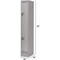 Casiers, 2 niveaux, 12" x 18" x 76", Acier, Gris, D&eacute;mont&eacute; Distribution Élite MP