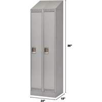 Lockers, Bank of 2, 24" x 18" x 86", Steel, Grey, Knocked Down Distribution Élite MP
