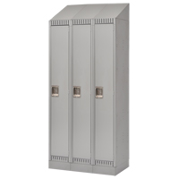 Lockers, Bank of 3, 36" x 18" x 86", Steel, Grey, Knocked Down Distribution Élite MP