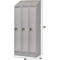 Lockers, Bank of 3, 36" x 18" x 86", Steel, Grey, Knocked Down Distribution Élite MP