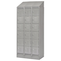 Lockers, 6 -tier, Bank of 3, 36" x 18" x 86", Steel, Grey, Knocked Down Distribution Élite MP