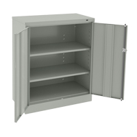 Armoire &agrave; hauteur de comptoir, Acier, 2 Tablettes, 42" h x 36" la x 18" P, Gris p&acirc;le Distribution Élite MP