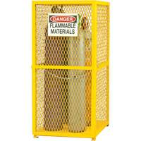 Gas Cylinder Storage Cabinet, 9 Cylinder Capacity, 30" W x 30" D x 71-3/4" H, Yellow Distribution Élite MP