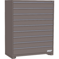 Modular Drawer Cabinet, 9 Drawers, 24" W x 24" D x 60" H, Grey Distribution Élite MP