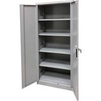 Armoire de rangement, Acier, 4 Tablettes, 66" h x 30" la x 15" P, Gris Distribution Élite MP