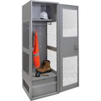 Casier pour &eacute;quipement avec porte, Acier, 24" la x 24" p x 72" h, Gris Distribution Élite MP