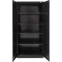 Hi-Boy Storage Cabinet, Steel, 4 Shelves, 72" H x 36" W x 18" D, Black Distribution Élite MP