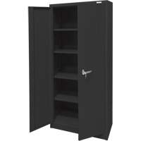 Armoire d'entreposage, Acier, 4 Tablettes, 66" h x 30" la x 15" P, Noir Distribution Élite MP