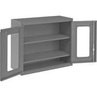 Wall-Mountable Storage Cabinet with Clearview Doors, 26-15/16" H x 29-7/8" W x 13-11/16" D, 2 Shelves, Steel, Grey Distribution Élite MP