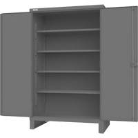 Armoire avec portes encastr&eacute;es en panneau perfor&eacute;, Acier, 4 Tablettes, 78" h x 48" la x 30" P, Gris Distribution Élite MP