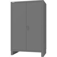 Armoire avec portes encastr&eacute;es en panneau perfor&eacute;, Acier, 4 Tablettes, 78" h x 48" la x 30" P, Gris Distribution Élite MP