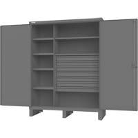 Armoire &agrave; portes encastr&eacute;es standards, Acier, 60" la x 24" p x 78" h, Gris Distribution Élite MP