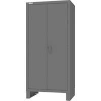 Armoire avec barre de suspension et portes encastr&eacute;es standards , Acier, 78" h x 36" la x 24" P, Gris Distribution Élite MP
