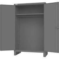 Armoire avec barre de suspension et portes encastr&eacute;es standards, Acier, 78" h x 48" la x 24" P, Gris Distribution Élite MP