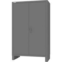 Armoire avec barre de suspension et portes encastr&eacute;es standards, Acier, 78" h x 48" la x 24" P, Gris Distribution Élite MP