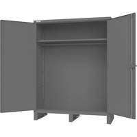 Armoire avec barre de suspension et portes encastr&eacute;es standards, Acier, 78" h x 60" la x 24" P, Gris Distribution Élite MP