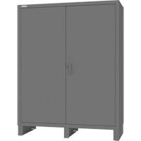 Armoire avec barre de suspension et portes encastr&eacute;es standards, Acier, 78" h x 60" la x 24" P, Gris Distribution Élite MP