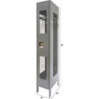 Vented Lockers, 12" x 18" x 78", Steel, Grey, Knocked Down, Perforated Distribution Élite MP