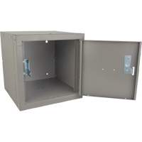 Stackable Cube Locker, 12" x 12" x 12", Steel, Grey, Knocked Down Distribution Élite MP