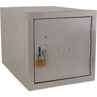 Stackable Cube Locker, 12" x 18" x 12", Steel, Grey, Knocked Down Distribution Élite MP