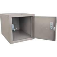 Stackable Cube Locker, 12" x 18" x 12", Steel, Grey, Knocked Down Distribution Élite MP