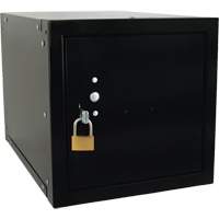 Stackable Cube Locker, 12" x 18" x 12", Steel, Black, Knocked Down Distribution Élite MP